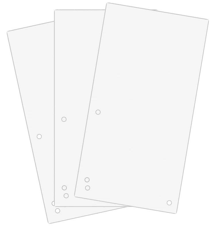 Przekładki kartonowe wąskie Donau, 1/3 A4, 100 kart, biały